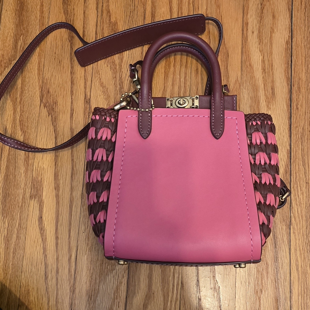 Pink and Brown Women's Handbag